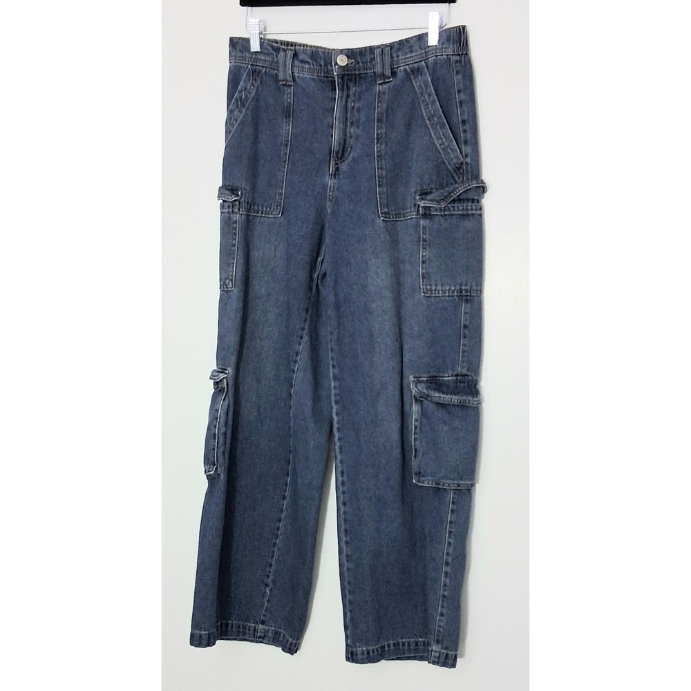Vanilla Star Jeans Women's Size 28 Denim Cargo Baggy Wide Leg Grunge Pre-owned